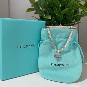 Tiffany Sterling silver with Tiffany Blue enamel heart bracelet